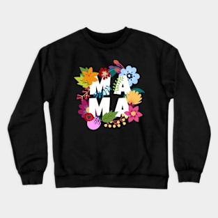 Mama Floral Layers Pattern Crewneck Sweatshirt